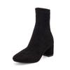 Autumn and winter new suede leather boots square head thick heel casual short boots thick heel medium heel elastic cloth boots
