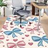 1pc Bows Hearts Area Rug Soft Flannel Floor Mat for Living Room, Bedroom and Carpet, Sofa Coffee Table Floor Mat, Decorative Rug q24