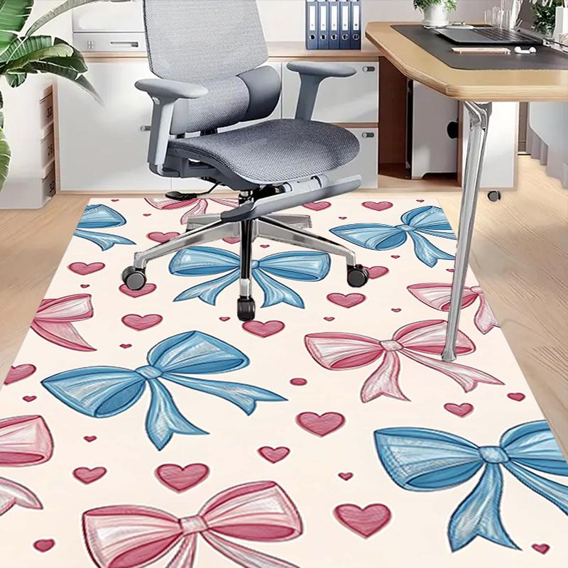 1pc Bows Hearts Area Rug Soft Flannel Floor Mat for Living Room, Bedroom and Carpet, Sofa Coffee Table Floor Mat, Decorative Rug q24
