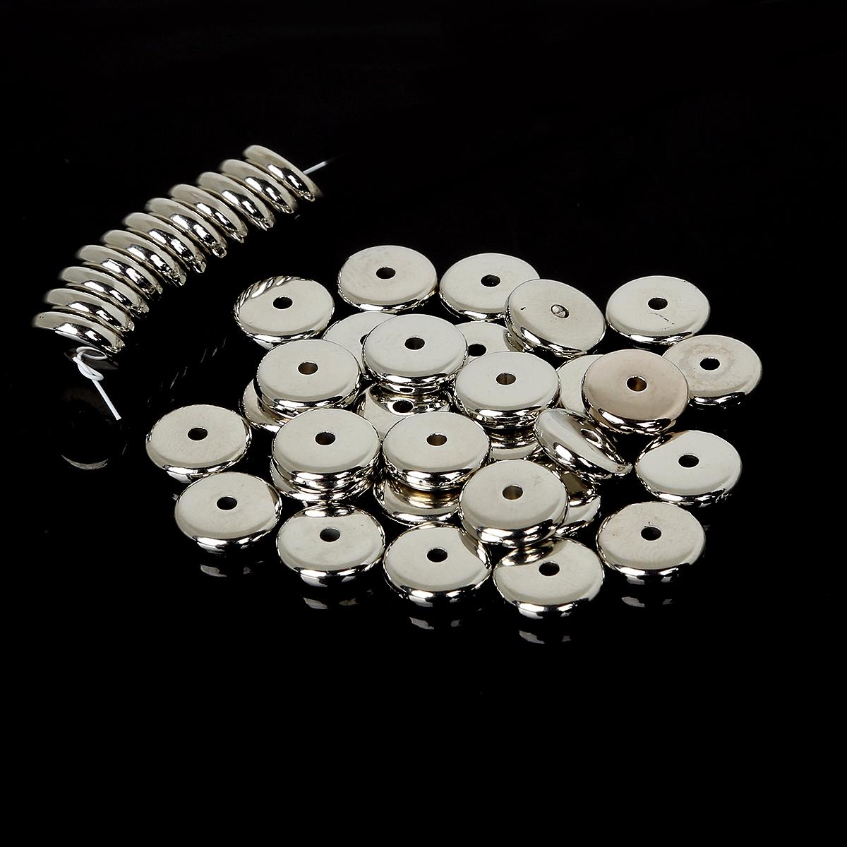 

100-500 шт акриловые круглые бусины-разделители CCB для изготовления ювелирных изделий DIY браслеты ожерелья 10x3mm 100pcs серебряный