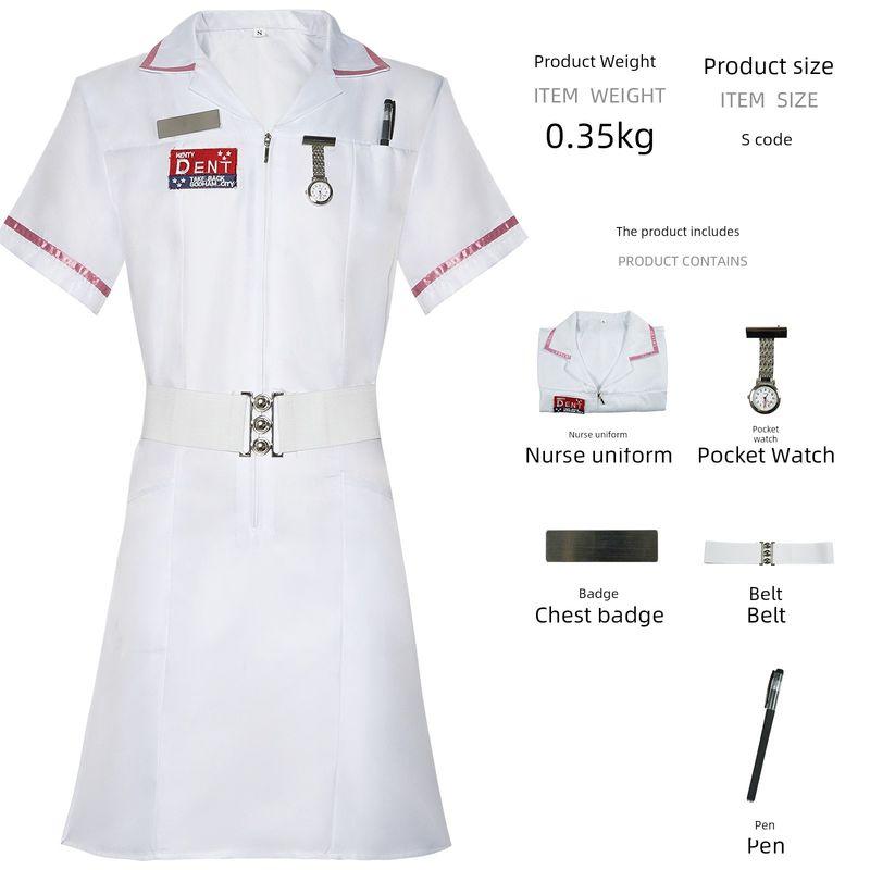 Batman Dark Knight Cosplay Costume Halloween Joker Clown Nurse Costume Cosplay Stage Performance Costume Clown Nurse Uniform XS