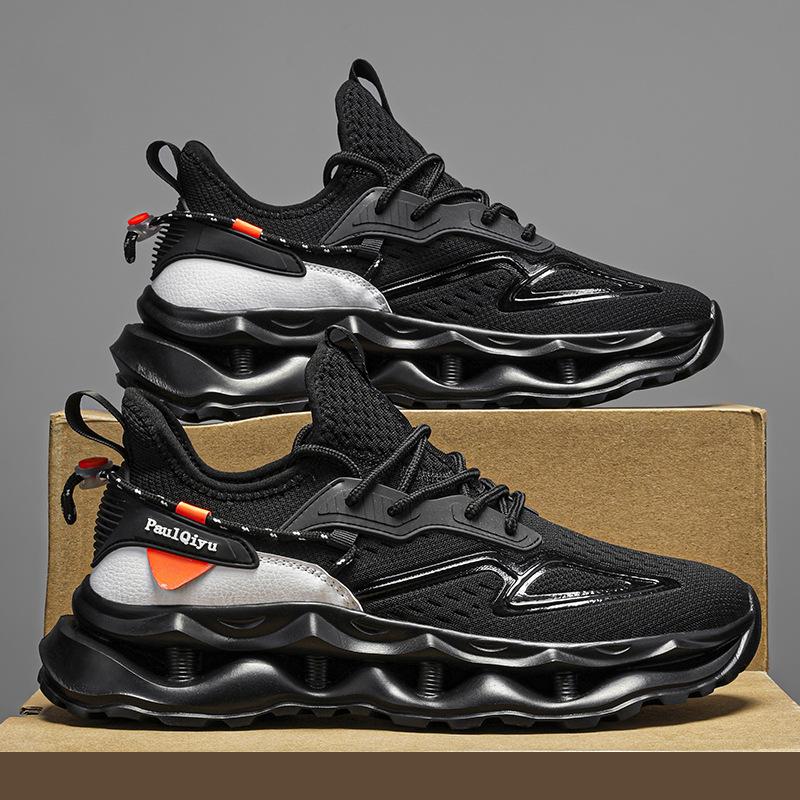 Summer Men's Shoes New Fly-woven Breathable Running Shoes Trendy Versatile Casual Shoes Ultra-light Cushioning Comfortable Sports Shoes