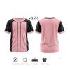 Men Button Sublimation Baseball Jersey Adults Custom Quick Dry Baseball Wear Uniforms Personal T-shirt Breathable Jersey TOP