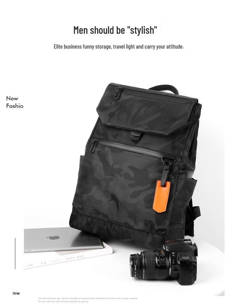 Men's Trendy Casual Travel Backpack - Solid Color, Cool Design, Business & Computer Bag