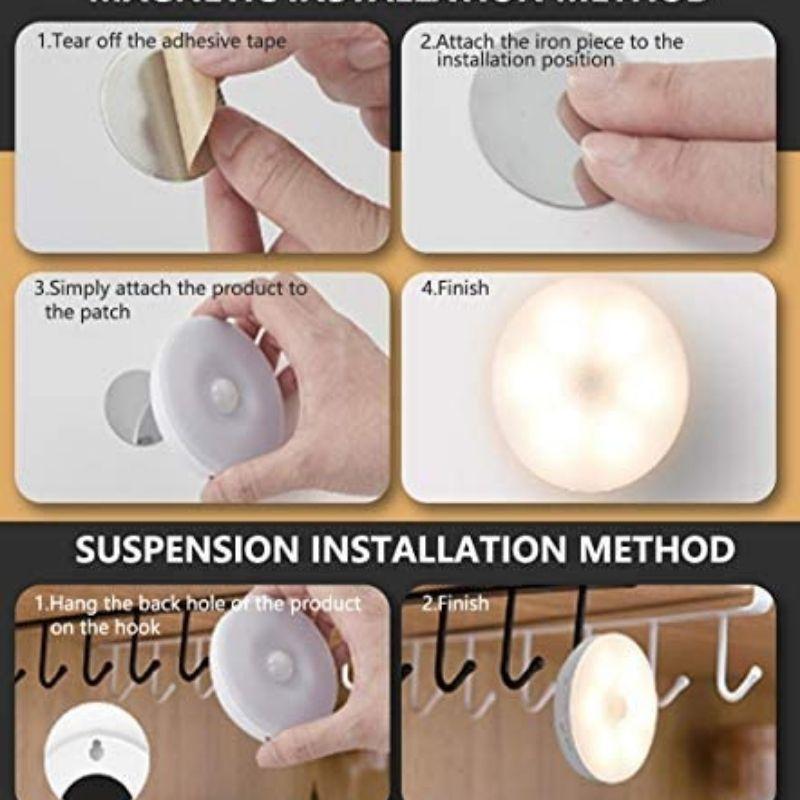 Homlly Rechargeable Motion Sensor Light (Warm Yellow) (X2PCS)