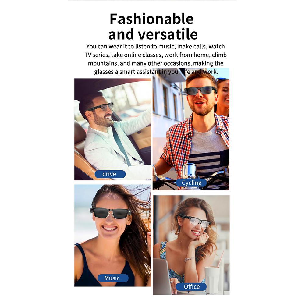 AI Smart Glasses Voice Assistant Translation Glasses Built-in Mic & Speakers Camera Glasses for Travel Meetings Business Use