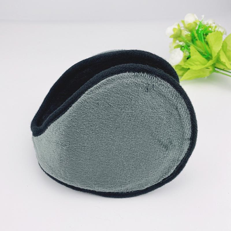 Men's Plus Velvet Thick Plush Winter Ear Warmers with Solid Color Rear-Worn Design for Cold Protection