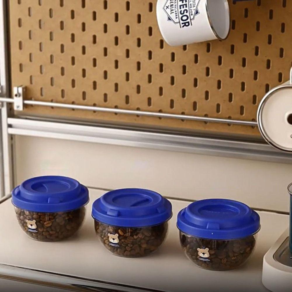 3Pcs/Set Bear Pattern Grain Storage Can Moisture-proof Food Storage Jar Kitchen Storage Jars  Candy