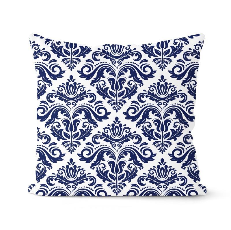 Navy Blue Cushion Geometric Pillowcase Decorative Pillow Home Decor Throw
