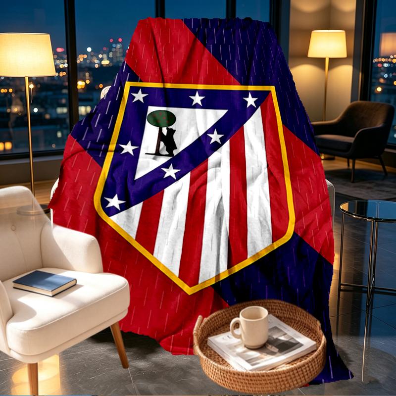 Coperta con Stampa Atletico Madrid - Morbida e Confortevole, per Camera da Letto, Viaggio, Divano, Decorazione per la Casa - Regalo di Compleanno o Natale per un Amico