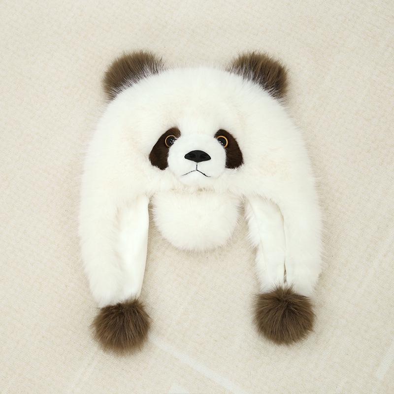 

Толстая теплая милая шапка с защитой ушей панды для взрослых и детей для улицы