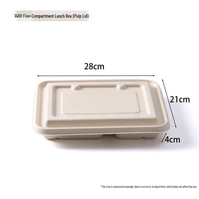 Compostable Divided Takeaway Box with Lid