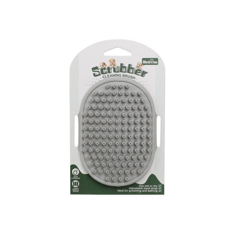 Cat Grooming Comb Dog Bath Brush Pet Grooming Shedding Soothing Massage Rubber Bristles Comb with Adjustable Ring Handle Tools
