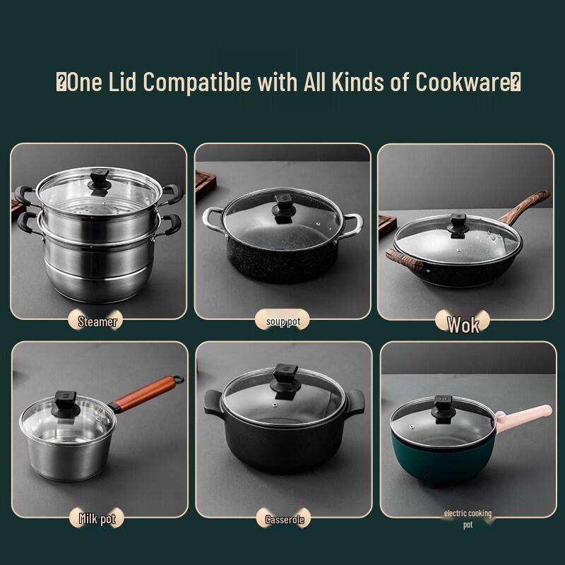 Stainless Steel Tempered Glass Pot Lid