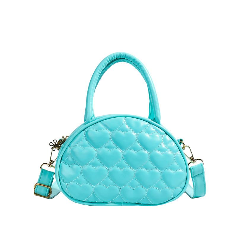 Girls Single Shoulder Andbag Fashionable Heart  Embroidered Drawstring