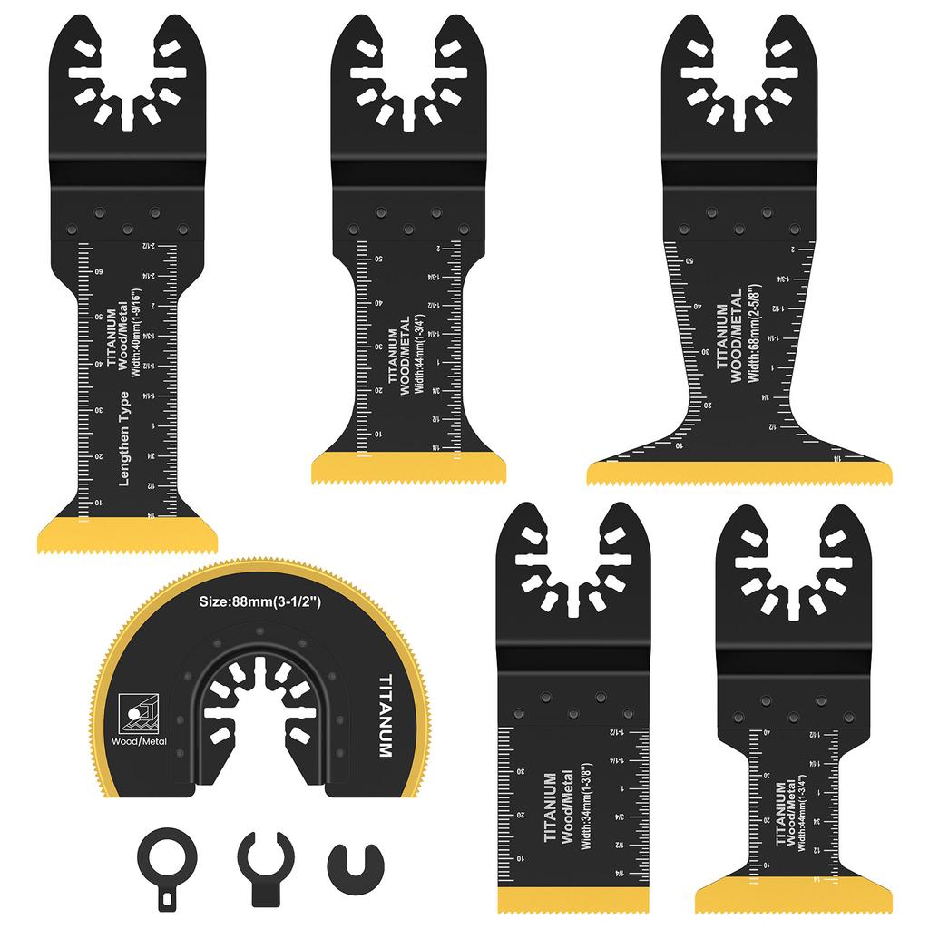 5/6pcs Titanium Swing Saw Blade Kit Bimetallic Swing Saw Blade Multi Blade Sharp Wear Resistant Fast Cutting Blade