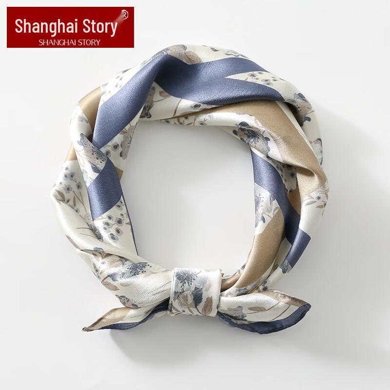 Shanghai Story 100% Mulberry Silk Small Square Scarf