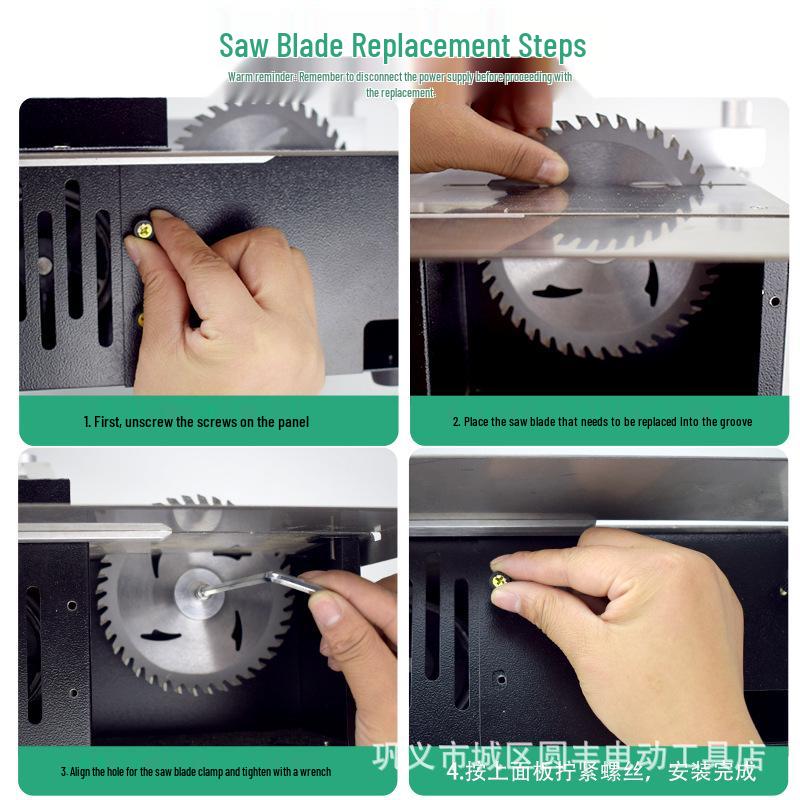 Compact Mini Table Saw for Woodworking and Acrylic Cutting