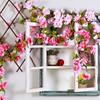 Rattan Plastic Rose Vine Artificial Flowers for Wedding Décor, Ceiling or Wall Hanging, and Air Conditioning Pipe Cover