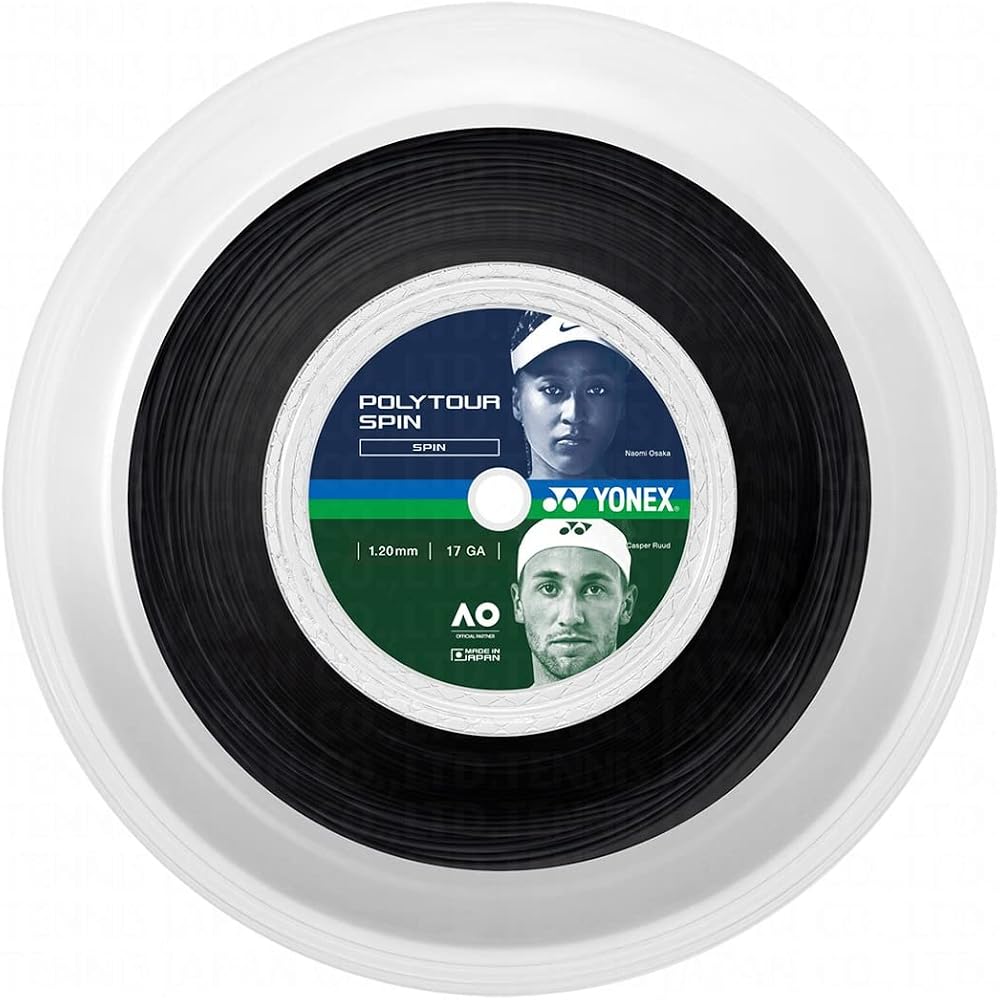 YONEX Poly Tour Spin Tennis String 1.20mm 200m Black