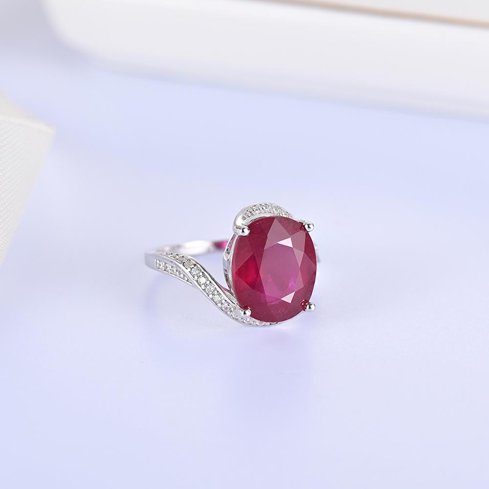 Luxury Natural Filled Ruby Ring 925 Sterling Silver Elegant Fashion Women Wedding & Banquet & Anniversary Gift