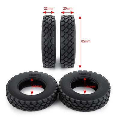 22mm 25mm Width Rubber Tyres Tires for Tamiya 1:14 RC Trailer Tractor Truck Front Rear