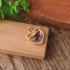Romantic Purple Double Heart Pendant with Clavicle Chain for Women