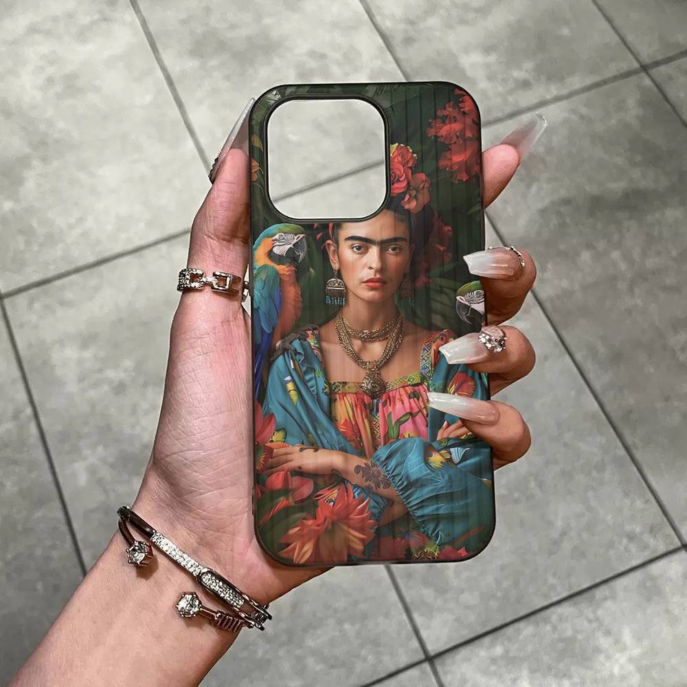 

Fashion F-Frida K-KahlosS Luxury Phone Case For IPhone 17 Air 16 15 14 13 12 11 Pro Max Pro Plus Ripple Shockproof iPhone 14pro max