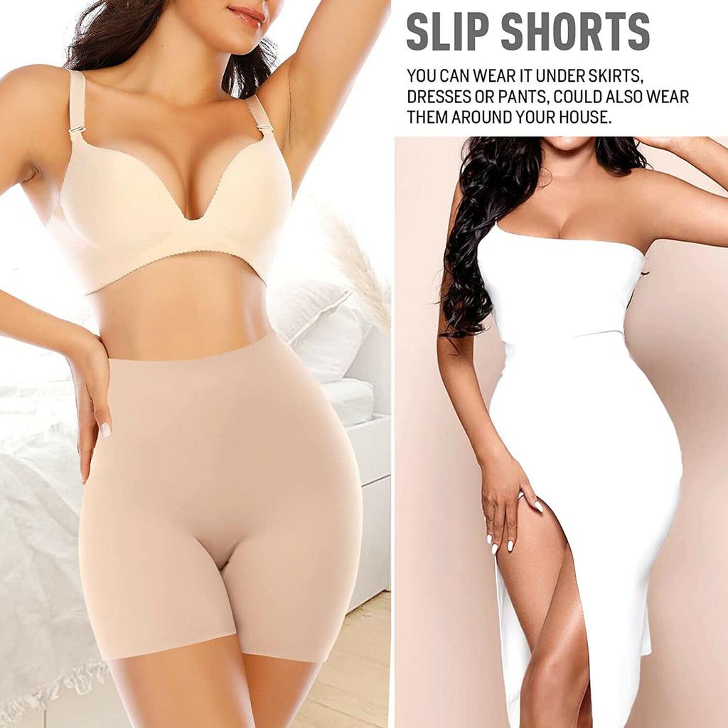Women Seamless Smooth Slip Shorts Anti Chafing Panties High Waist Safety Pants Boxer Briefs Underwear for Under Dresses Skirts
