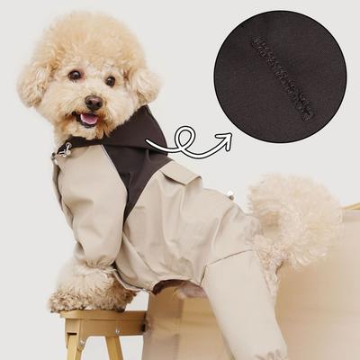 Reflective Dog Raincoat Waterproof High-Visibility Pet Rain Jacket Dustproof Four Legged Pet Hooded Clothes for Dogs Pet