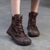 GKTINOO 2025 Spring/Summer New Hollow-out Breathable Retro Short Boots Genuine Leather Thick Soled Women's Shoes