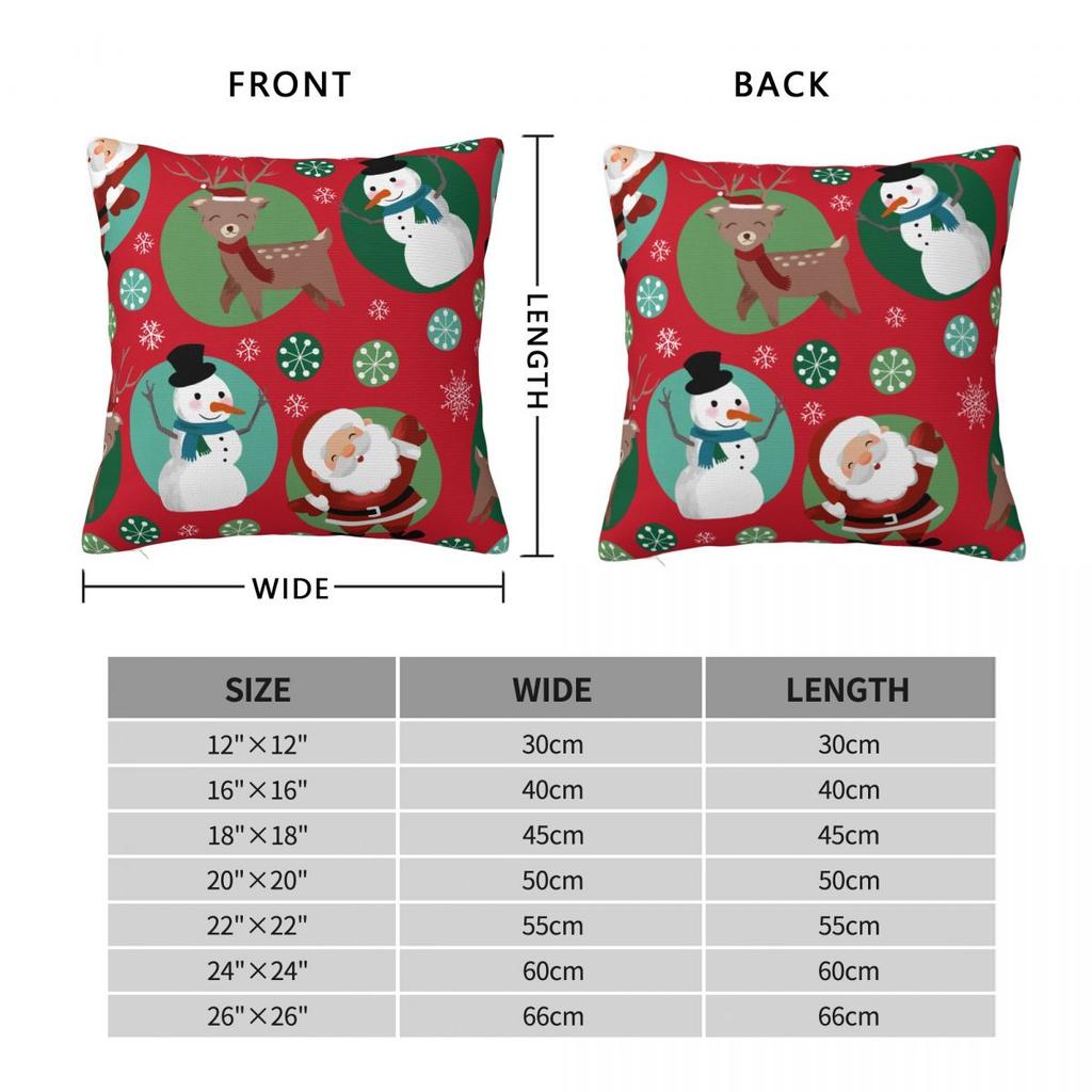 Christmas New Year Pillowcase Double-Sided Printing Polyester Cushion Cover Gift Santa Pillow Case Cover Bed Zippered 40X40