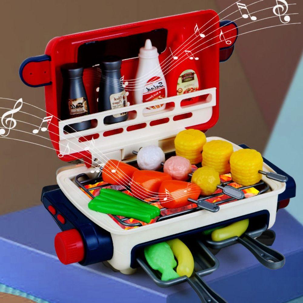 

34pcs/set LED Simulated Barbecue Set Spray Kids BBQ Playset Party Favor Gift 1set