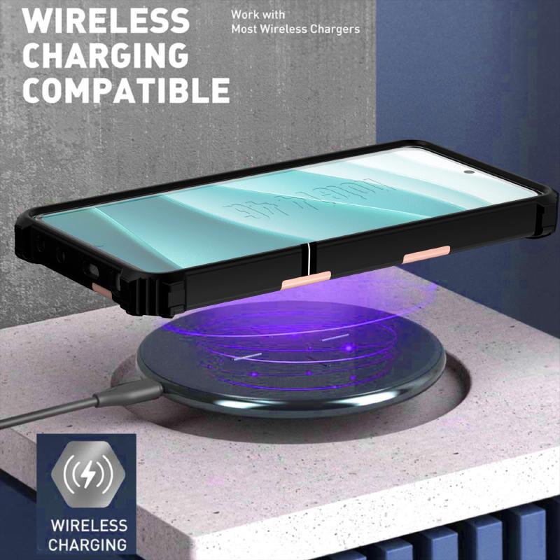 New For Magsafe Magnetic Fold Bracket Solid Color Soft TPU+Hard PC Armor Phone Case For Redmi Note 14 Pro Plus Bumper Back Cover