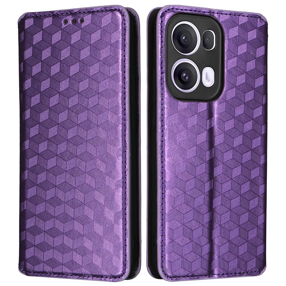 For Oppo Reno13 Pro 5G Wallet Case Rhombus Imprinted Leather Phone Cover