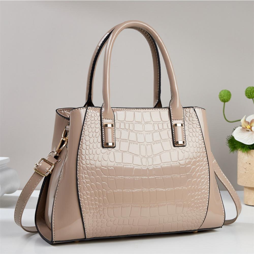 New Fashion Crocodile Pattern Handbag,Large Capacity Shoulder Crossbody Tote Bag