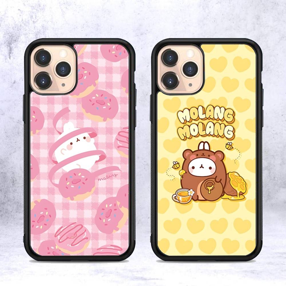 Kawaii Cute Rabbit M-MolangS Anime Phone Case For IPhone 17 16 Pro Max Air 13 12 Mini 14 15 Plus 11 PC+TPU Back Cover