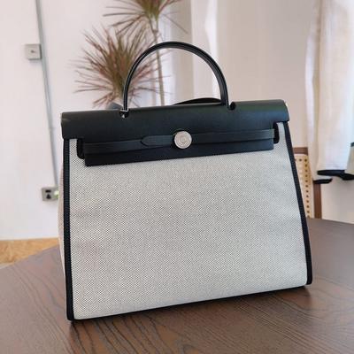 2025 / New Collection 2531 Leather With Canvas And Leather Bag Handbag Single Shoulder Crossbody Bag Genuine Leather With Cloth Bag