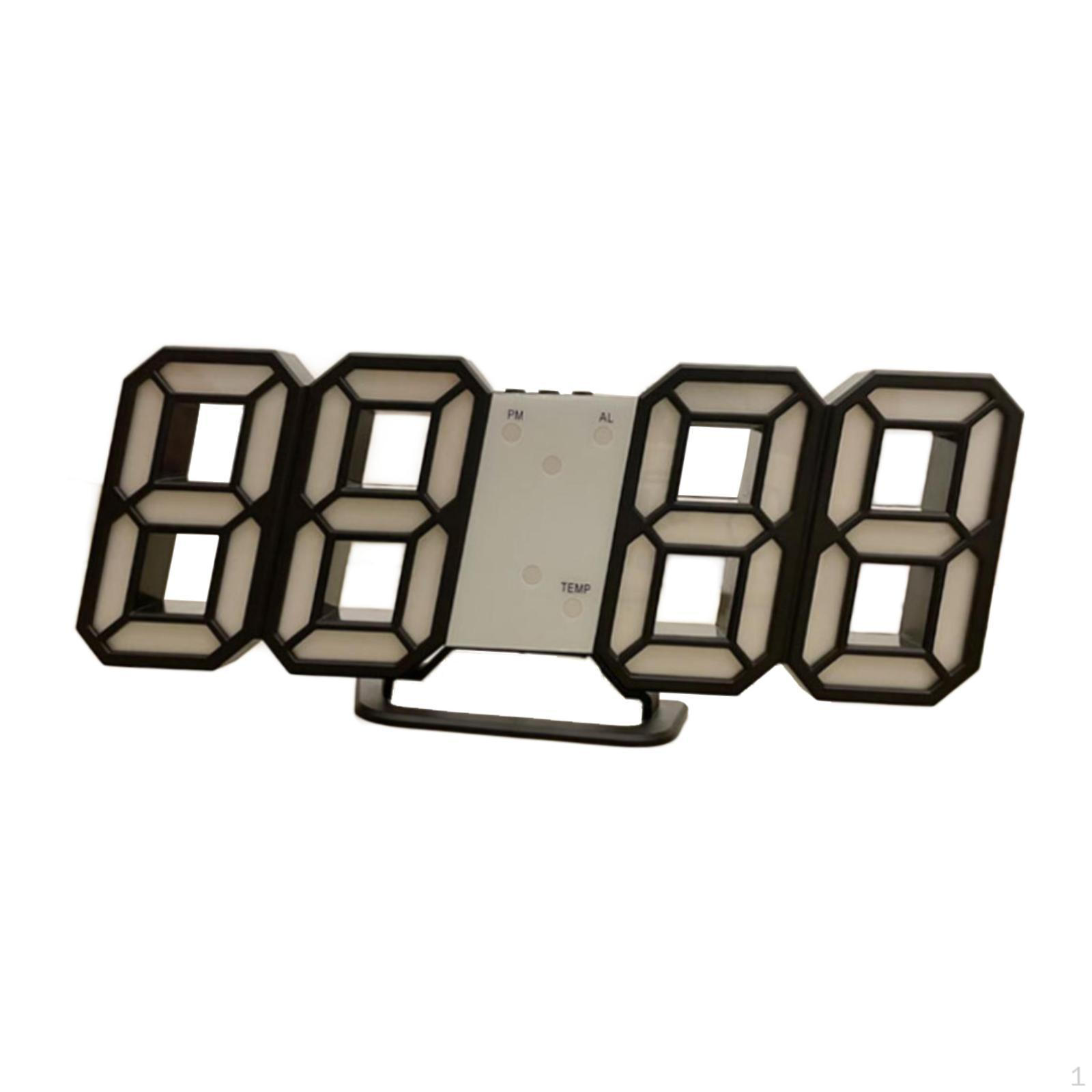 

3D цифровой будильник настольный домашний декор 12/24 часовой дисплей маленькая настенная яркость Green Light Black