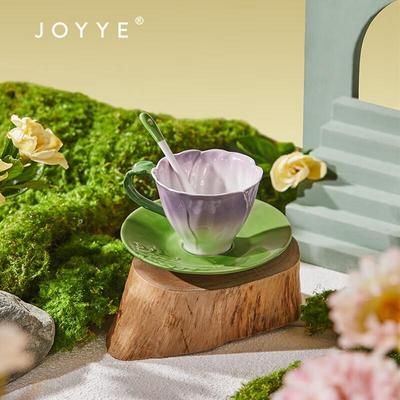 JOYYE Underglaze Ceramic Mug Gift Set with Spoon & Saucer