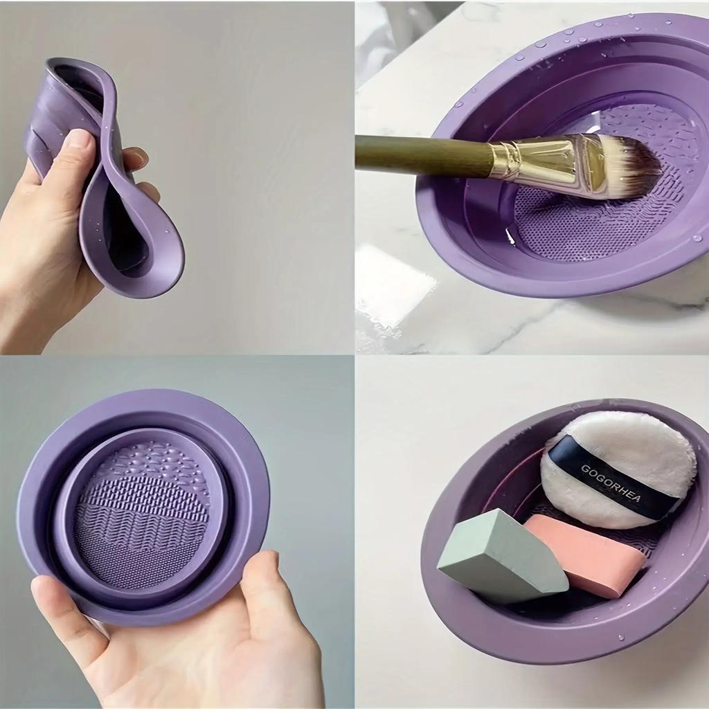 1 Silikon-Make-up-Pinselreinigungsschale - Kratzfreies, stromloses Reinigungspad für Make-up-Pinsel, Make-up-Pinselreinigungsschale