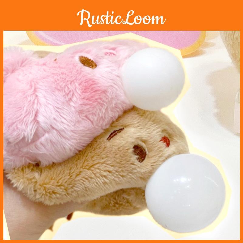 Adorable Cream Cartoon Bear Keychain With Bubble Blowing Feature Perfect For Plush Collectibles
