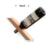 HeMu Portabottiglie di Vino Minimalista in Legno Noce Singolo Portabottiglie da Banco Espositore Decorativo per Vino per Home Bar