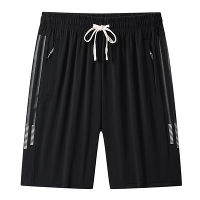 Sports Shorts Men's Quick Drying Capris Men's Extra Fat Elastic Loose and Breathable Thin Beach Pants