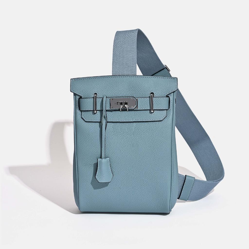 Nowa torba na pierś pierwsza warstwa skóra bydlęca wzór liczi unisex moda codzienna prosta torba na ramię listonoszka