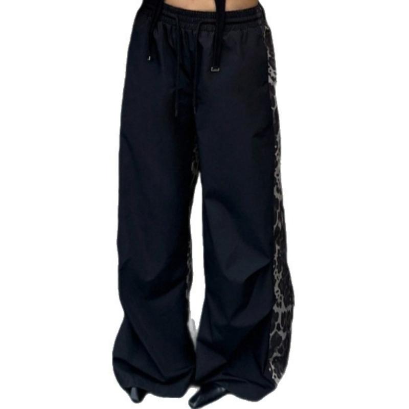 European and American Y2K autumn and winter splicing loose casual street personality dark gothic style hip-hop pants