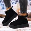 Women's Winter New Platform Snow Boots Fleece Lined Thickened Bread - Style Cotton Boots
