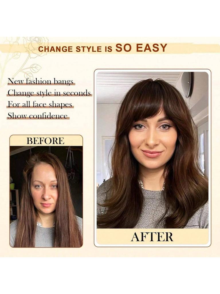 Frange synthétique en épingle à cheveux Frange fine de 10 pouces avec favoris pour franges quotidiennes pour femmes