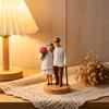 3D Printed Elderly Couple Figurines Old Couples Ornament with Wood Carving Texture Romantic