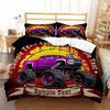 Racing themed bedding 3D printed cartoon monster truck pattern, soft down anti allergy down duvet cover, adult bedding set, teen